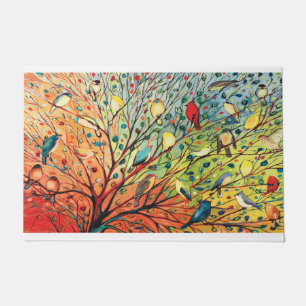 Funny Bird Doormat, Bird Lover Mat, Colorful Bird Doormat