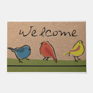 Funny Bird Doormat, Bird Lover Mat, Colorful Bird Doormat
