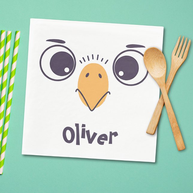 Funny Bird Face with Large Eyes Napkins (Creator Uploaded)