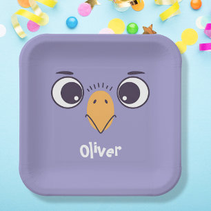 Funny Bird Face with Large Eyes Paper Plates