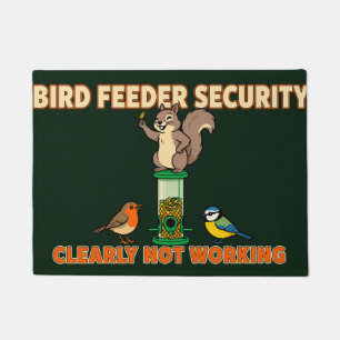 Funny Bird Feeder Security Squirrel Doormat