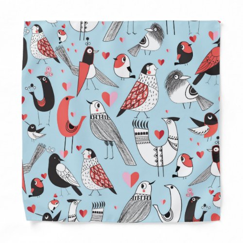 Funny bird illustrations graphic seamless bandana