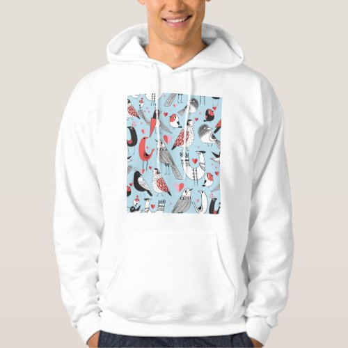 Funny bird illustrations graphic seamless hoodie