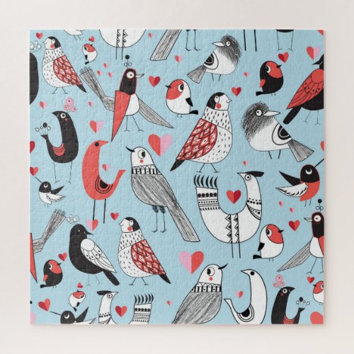 Funny bird illustrations graphic seamless jigsaw puzzle
