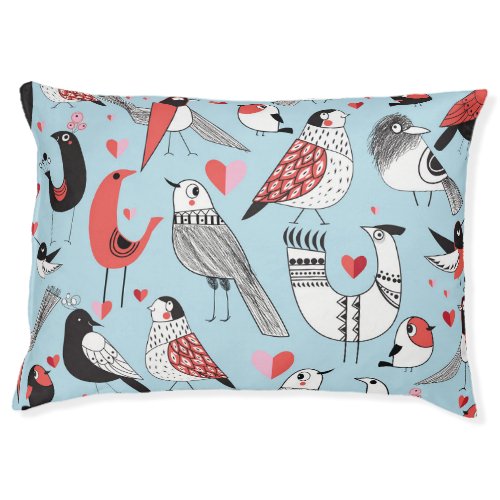 Funny bird illustrations graphic seamless pet bed