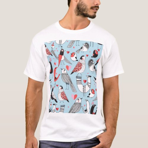 Funny bird illustrations graphic seamless T_Shirt