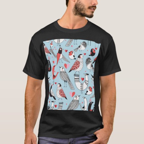 Funny bird illustrations graphic seamless T_Shirt