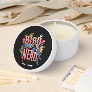 Funny Bird Nerd Design for Bird Watchers and Lover Mini Candle Favors