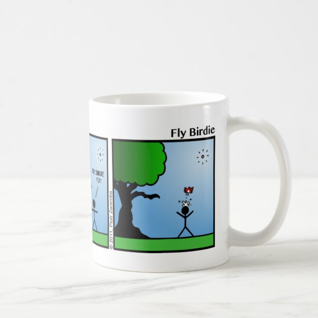 Funny Bird Poop Stickman Mug - 022 (Right)