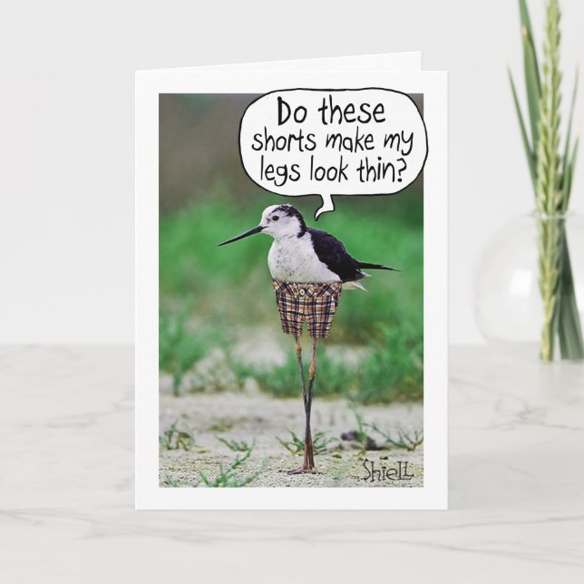 FUNNY BIRD SHORTS Card or gift (Front)