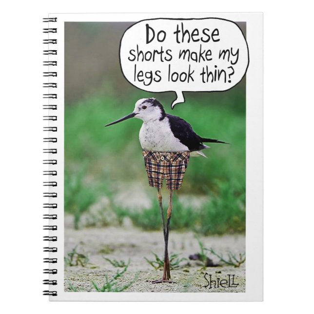 FUNNY BIRD SHORTS Card or gift Notebook (Front)