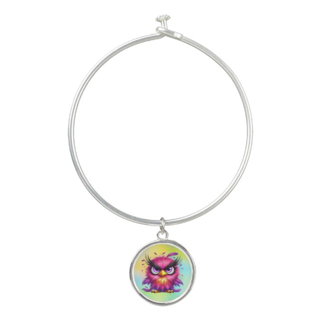 Funny Bird Sublimation clipart-52343 Bangle Bracelet (Front)