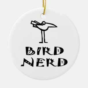 Funny Bird Watcher Ceramic Ornament