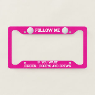 Funny Birdie Bogey Brew Golf License Plate Frame