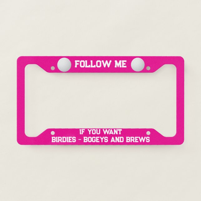Funny Birdie Bogey Brew Golf License Plate Frame (Front)