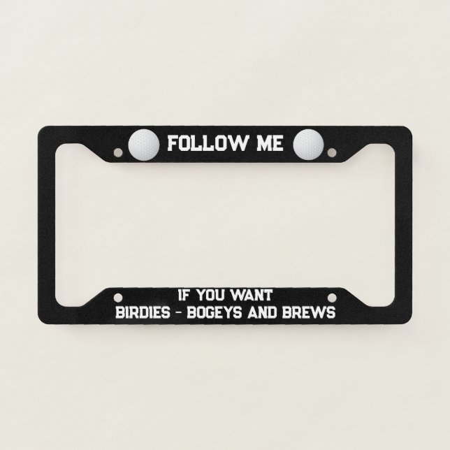 Funny Birdie Bogey Brew Golf License Plate Frame (Front)