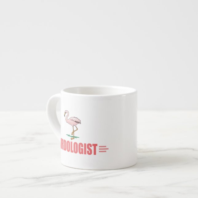 Funny Birding Flamingo Espresso Cup (Front Left)
