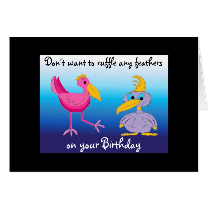 Funny Birds Birthday Greeting Card