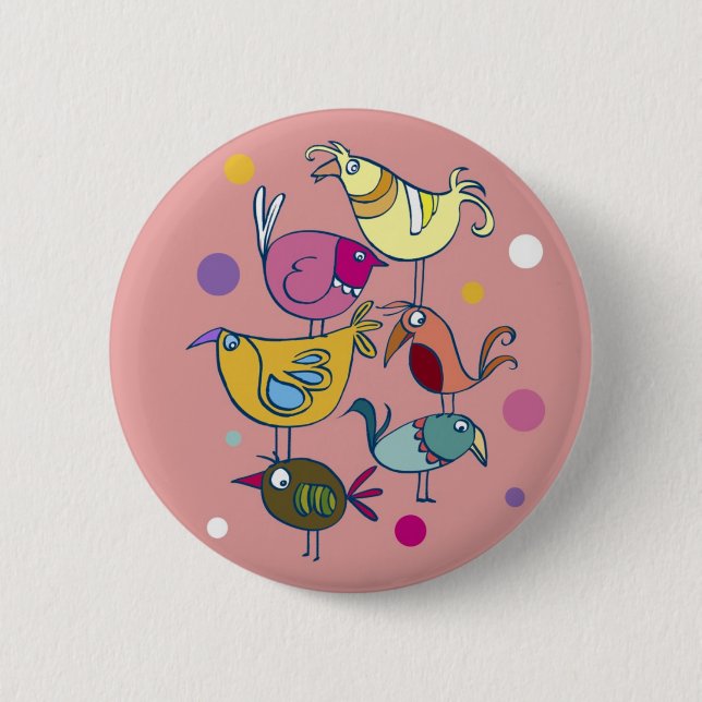 Funny birds button (Front)