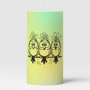 Funny Birds Cartoon-56456 Pillar Candle