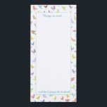 Funny Birds Grocery List Magnetic Notepad<br><div class="desc">Make yourself smile with this cheeky magnetic notepad featuring colorful watercolor birds with attitude!  Title reads "things we need" and footer reads "and don't forget the birdseed."   Make grocery lists fun with this whimsical,  original notepad! Perfect for bird lovers!</div>