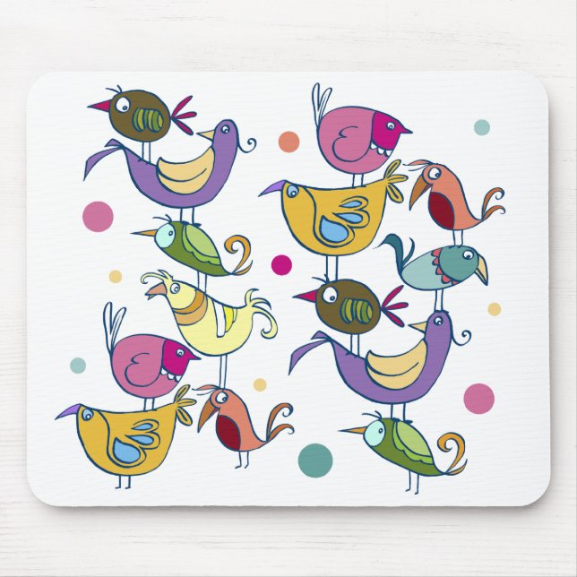 Funny birds mouse pad (Front)