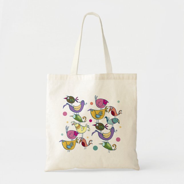 Funny birds tote bag (Front)