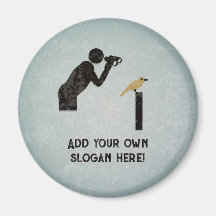 Funny Birdwatcher - your text - painted metal look