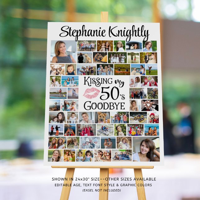 Funny Birthday 55 Photo Kissing My Decade Goodbye  Foam Board (Creator Uploaded)