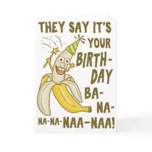 Funny Birthday Banana Cartoon Humor Unique Card