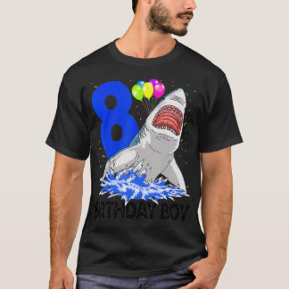 Funny Birthday Boy 8 Shark Tee Women Celebration