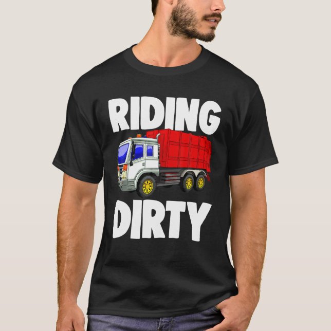 Funny Birthday Boy Red Garbage Truck Women Party G T-Shirt (Front)