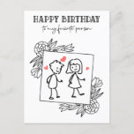 Funny Birthday Boyfriend To My Favorite Person Postcard<br><div class="desc">Our Funny Birthday Boyfriend/Girlfriend To My Favorite Person Postcard is a great birthday card idea for anyone who loves a good laugh.</div>