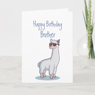 Funny Birthday Brother Age Llama Animal Card