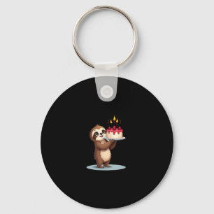 Funny Birthday Cake with Sloth Costume for Boys an Keychain