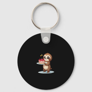 Funny Birthday Cake with Sloth Costume for Boys an Keychain