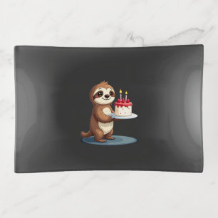 Funny Birthday Cake with Sloth Costume for Boys an Trinket Tray
