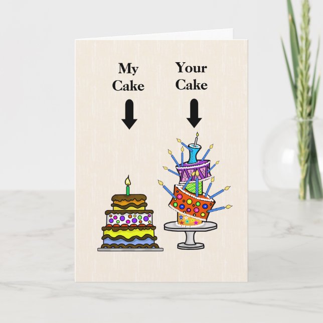 Funny Birthday Cakes Birthday Card (Front)