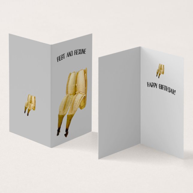 FUNNY BIRTHDAY CARD BANANA GREETING (Inside and Outside)