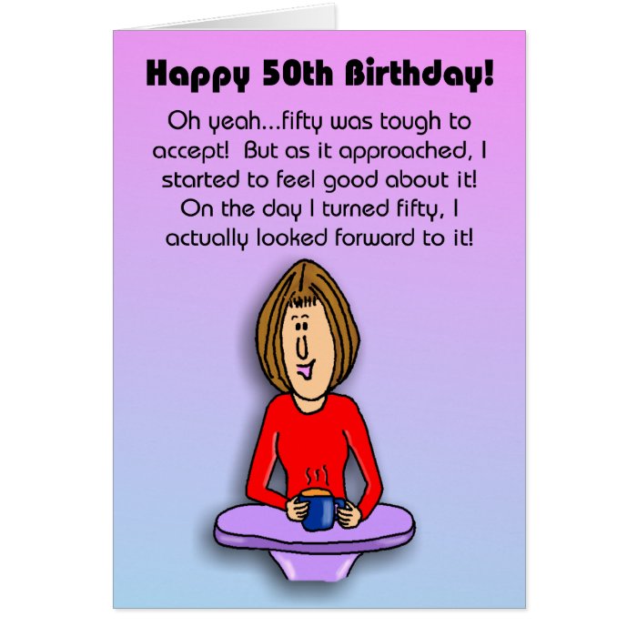 Funny Birthday Card  Celebrating 50th Birthday