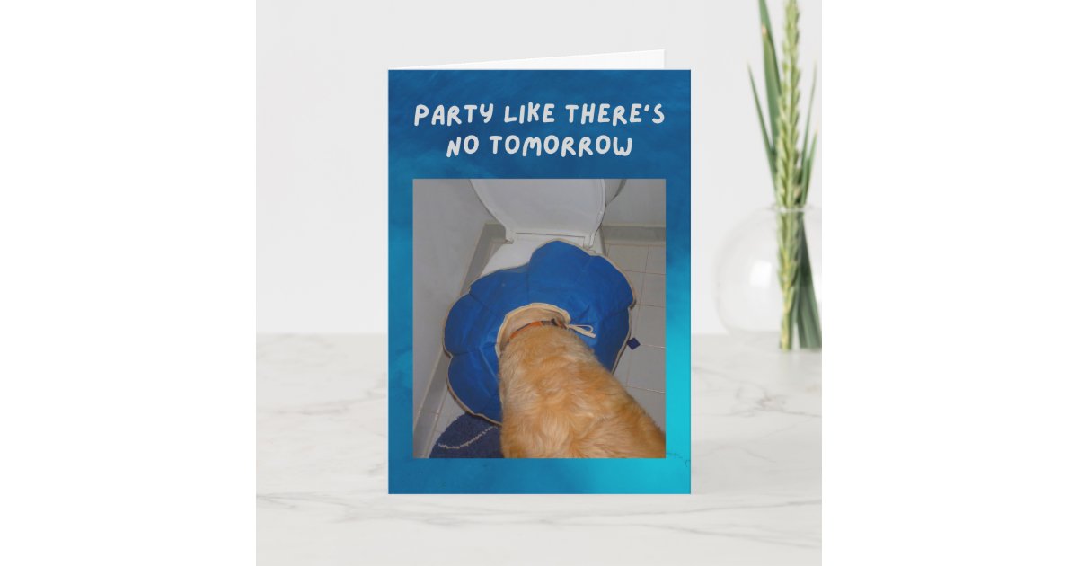 Funny Birthday Card Dog Partied Too Much | Zazzle