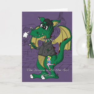 Funny Birthday Card - Dragon with the Girl Tattoo