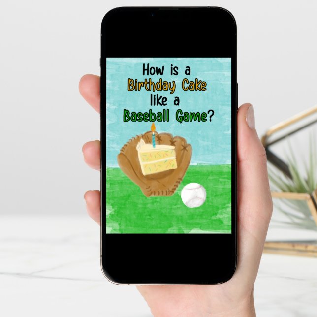 Funny Birthday Card for Baseball Players and Fans (Front Digital)