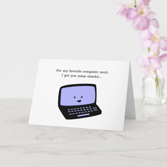 Funny Birthday Card for Computer Programmer Geek (Orchid)