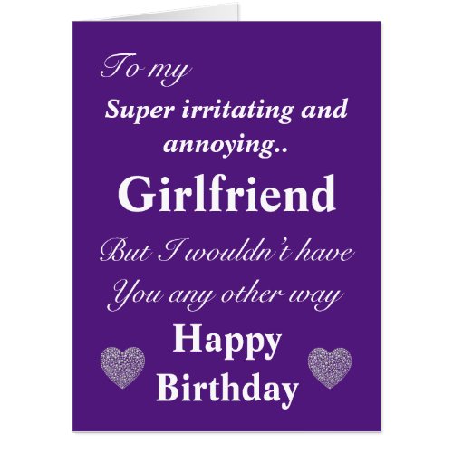 Funny birthday card for girlfriend