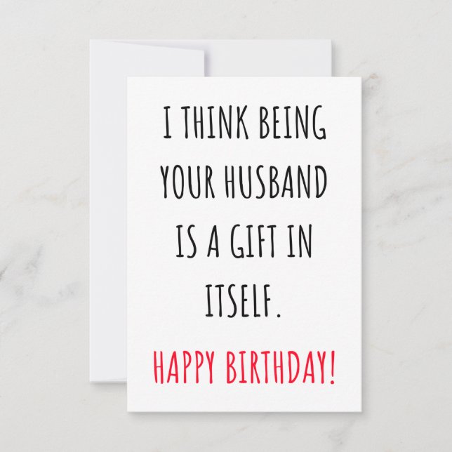 Funny Birthday card for her, wife, women. (Front)