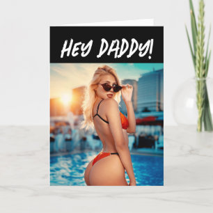 FUNNY BIRTHDAY CARD for him, Bikini Girl