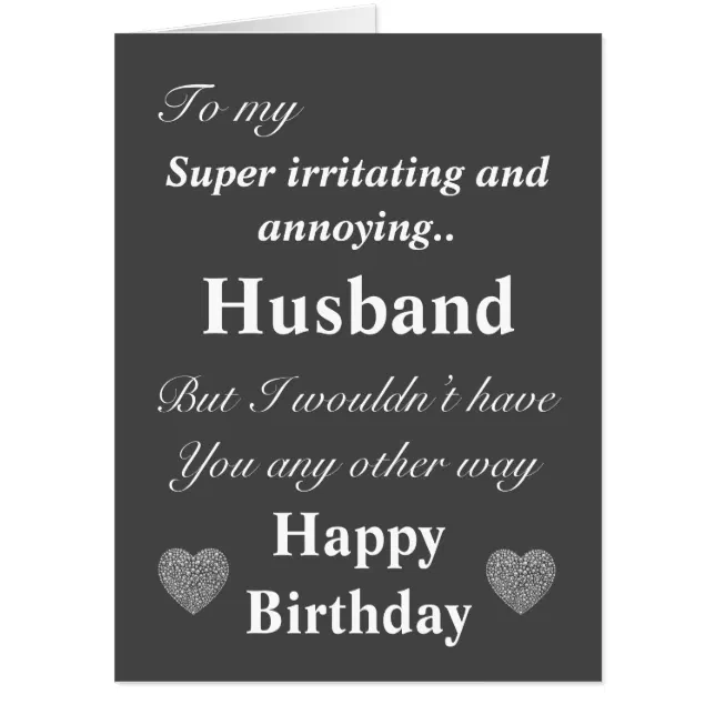 Funny birthday card for husband | Zazzle