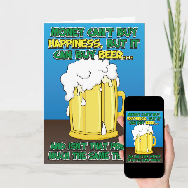 Funny Birthday Card for man - Beer! (Downloadable)