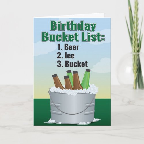 Funny Birthday Card for man _ Beer bucket list